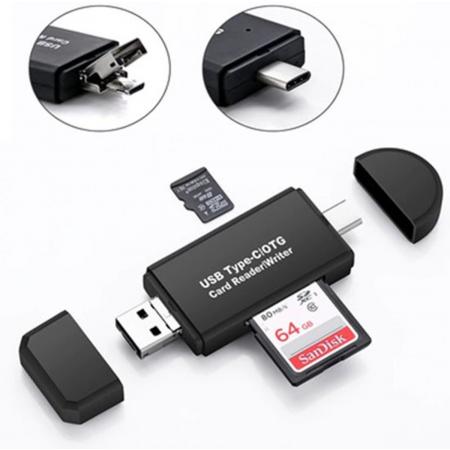 3 in 1- Type-C USB- Card Reader/Writer