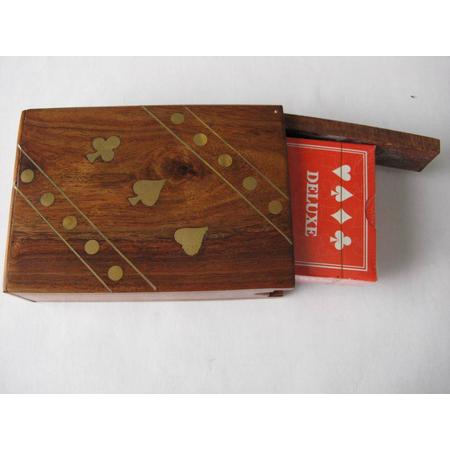 Speelkaarten opbergbox (hout)