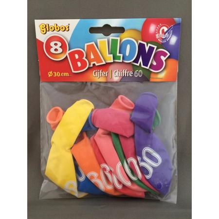 60 jaar ballonnen 8 stuks