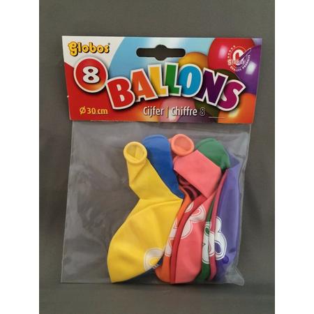 8 jaar ballonnen 8 stuks
