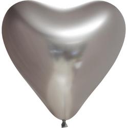 Ballonnen - Hart - Zilver - Metallic - 30cm - 6st.