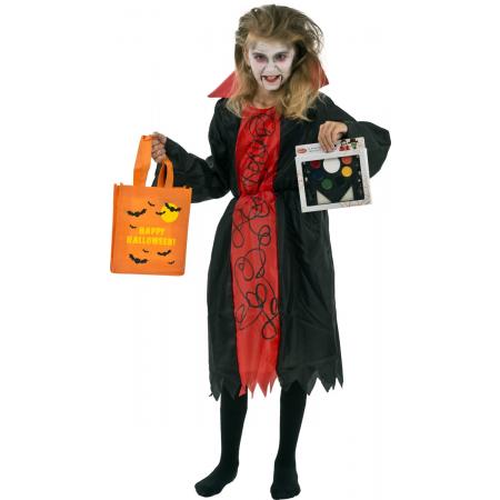BOTI Vampier Verkleedset (maat 110) – Meisjes – Verkleedset voor Halloween