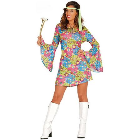 Dames kostuum - Hippie jurk flower power - mt M