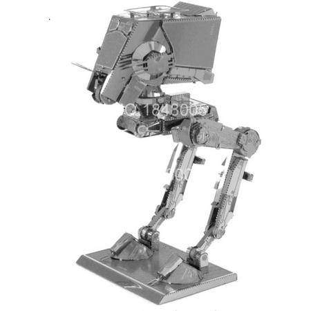 3D Puzzel Metaal - Star Wars AT-ST - Metal Puzzle Model Kit Schaal