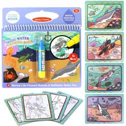 Magische Water KleurBoek Zee Dieren Tekenboek Magic Pen Schilderen Voor Kinderen Speelgoed Brush Educatief