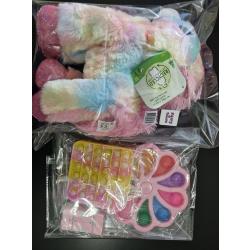 Happy TYrendz® Meiden Fidget Toys pakket Roze - Cadeau Set - Feest pakket pluche - Unicorn Rainbow 36 cm - Fidget Toys pakket, Fidget Toys set, Fidget Toys box