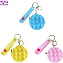 Happy Trendz® Pop it Sleutelhanger set van 3 - Tasje - Sleutelhanger - fidget toys - Keychain popit