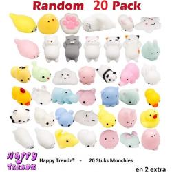 Happy Trendz®  fidget toys - mochi Squishy - pakket van 20 stuks - squishy dieren - animal - mochies - en 2 extra  Gratis