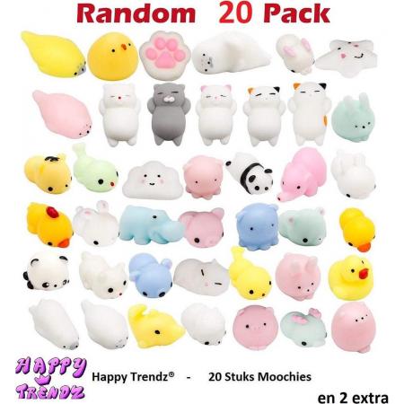 Happy Trendz®  fidget toys - mochi Squishy - pakket van 20 stuks - squishy dieren - animal - mochies - en 2 extra  Gratis