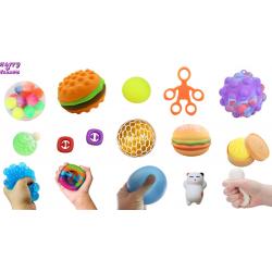 Happy Trendz® stress ball pakket 10 stuks fidget anti stress squeesh pakket - stressrelief squishy knijp pakket 10 stuks - topeprs knijp speel toys -