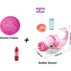 Happy trendz® - Dolfijn -   Machine - Frisbee - 1 Liter Zeepsop - Roze - Zomer Speelgoed
