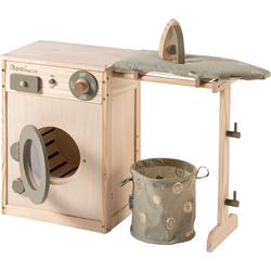 howa Houten Kinderwasmachine Speelgoed Wasmachine met Waslijn, Strijkplank, Wasmand en Strijkijzer 48142
