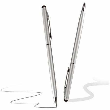 2-in-1 Stylus Pen met balpen oa. Voor de Ipad, Samsung Galaxy, Microsoft Surface, Nokia Lumia, HTC etc. , Touchscreen Stift en balpen, multifunctioneel, grijs , merk i12Cover