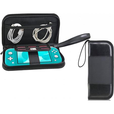 Nintendo Switch Lite extra Luxe premium opberg hoes met extra veel opbergvakken, tasje / case / cover / skin / Console tas, zwart , merk i12Cover