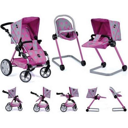 iCoo poppenwagen set Grow with me (incl. babyzitje, kinderstoel & poppenbed)