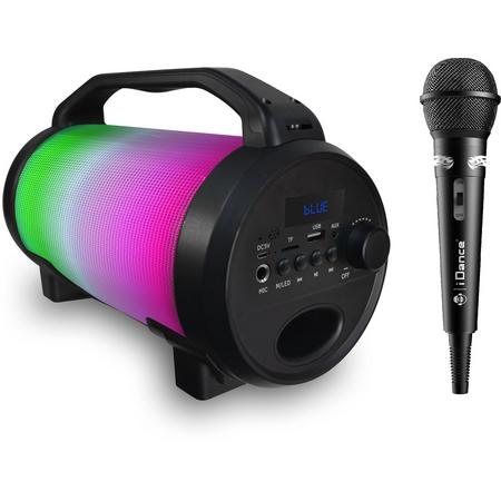 iDance CYCLONE400BK Karaoke Set - Bluetooth Party Speaker met Disco LED-Verlichting - Inclusief Microfoon
