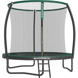 Trampoline PRO - 244 cm groen - met veiligheidsnet & ladder - tot 80 kg belasting