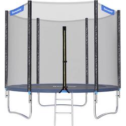 trampoline met veiligheidsnet - tuintrampoline - 244 cm - ronde trampoline - met veiligheidsnet - met ladder - Zwart Blauw
