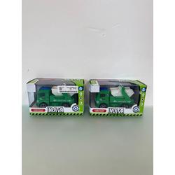 Inertia speelgoedvrachtwagens van kunststof (topkwaliteit) - set van 2 stuks (groen/wit)