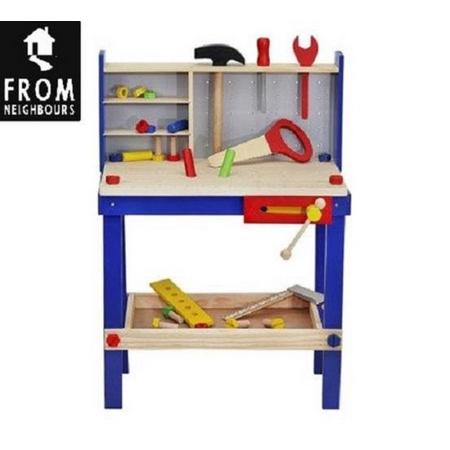Houten werkbank - houten gereedschap - houten werkplaats - Speelgoedwerkbank - Houten speelgoed