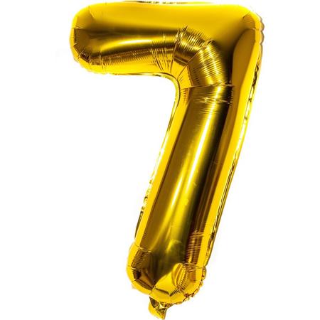 Folieballon / Cijferballon Goud XL - getal 7 - 82cm