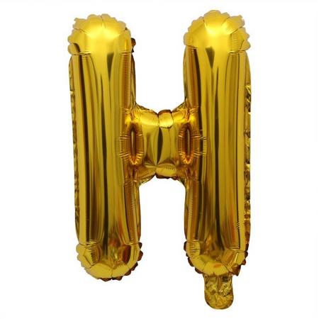 Folieballon / Letterballon Goud  - Letter H - 41cm