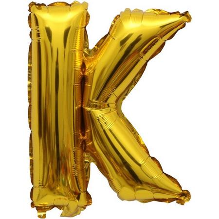 Folieballon / Letterballon Goud  - Letter K - 41cm