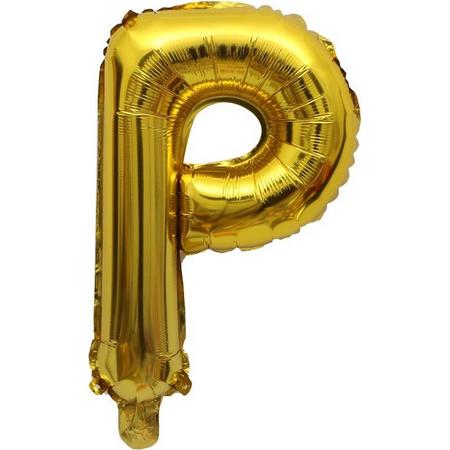 Folieballon / Letterballon Goud  - Letter P - 41cm