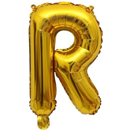 Folieballon / Letterballon Goud  - Letter R - 41cm