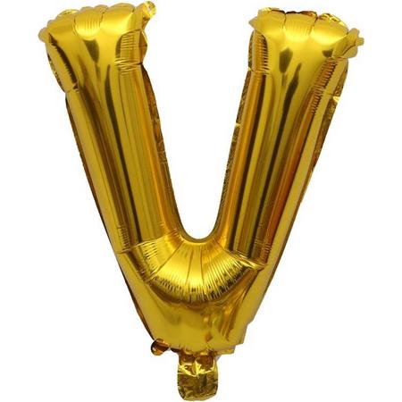 Folieballon / Letterballon Goud  - Letter V - 41cm