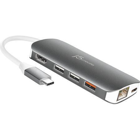 USB Type-C Multi Adapter HDMI/Ethernet/USB 3.1/SD & MicroSD/PD 3.0