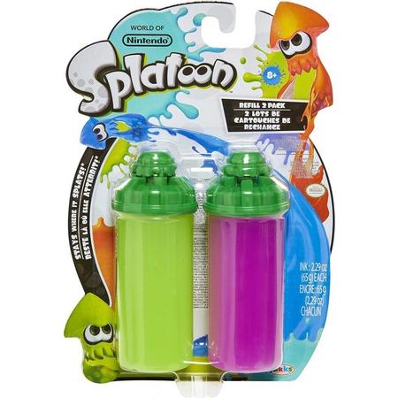 World of Nintendo - Splatoon Splatter Shot Ink Blaster Refill 2-Pack (Green/Purpel)