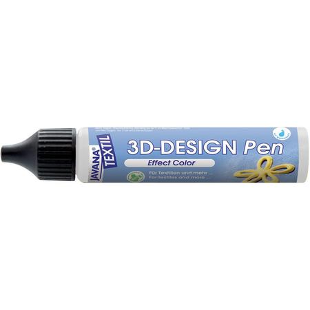 Javana Witte 3D-DesignPen - 29ml - 3D effect pen voor op licht en donker textiel