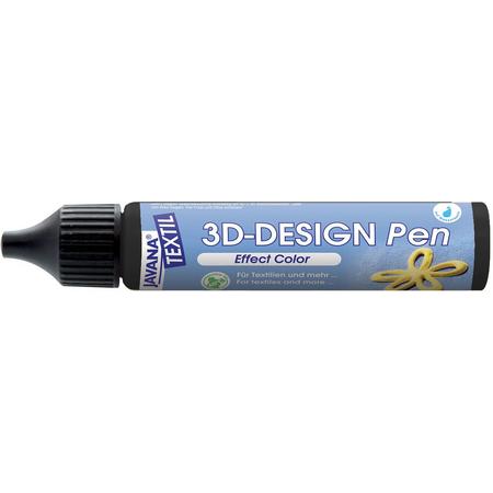 Javana Zwarte 3D-DesignPen - 29ml - 3D effect pen voor op licht en donker textiel