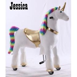 Kids-Horse Animal Riding, rijdend speelgoed unicorn, Rainbow UniCorn 4-9 jaar, Kids-Horse 