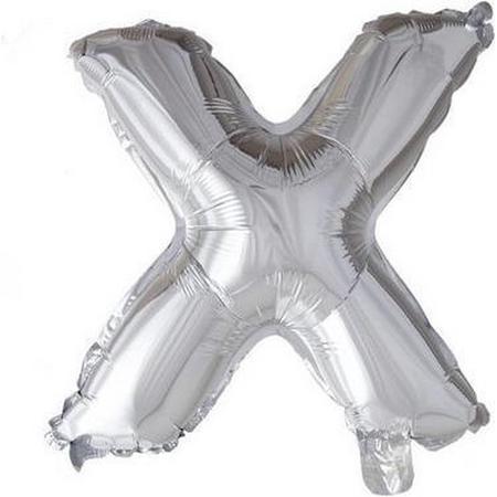 Letterballon X zilver 32 inch, kindercrea