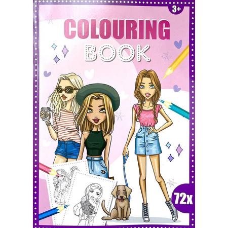 Kleurboek met Modellen Coulouring Book Models 72 Kleurplaten
