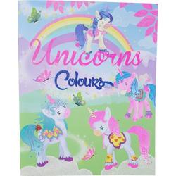 kleurboek unicorn roze / met gratis paas inpakpapier