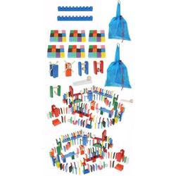 Grote Domino Set  van Hout - 754 Delig  met 720 Domino Stenen & 30 Elementen - Vloerspel - voor Kinderen en Volwassenen - Verjaardag Cadeau Jongens en Meisjes