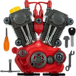 V-twin motor chopper demontage simulatie speelgoed met licht en geluid 25 x 25 x 6.5 cm - speelset - 20 delig - Twin cam - speelgoedmotor
