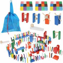 XL Domino hout set - 360 stuks  - Puzzel - Domino stenen - Diverse kleuren - Domino stenen voor kinderen - Vloerspel - Speelgoed - Voor het hele gezin - Klassiek spel - Cadeau kind