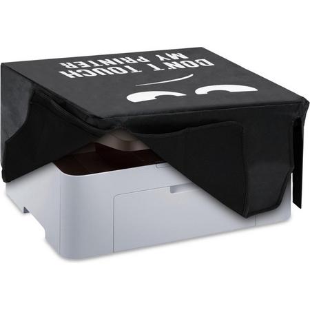 kwmobile hoes voor Samsung SL-M2070 / M2070W - Beschermhoes voor printer - Cover in wit / zwart - Dont Touch My Printer design