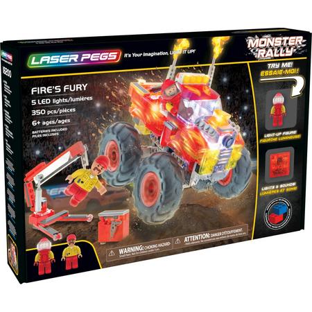 Laser Pegs Monster Truck Fires Fury Rood - Constructiespeelgoed