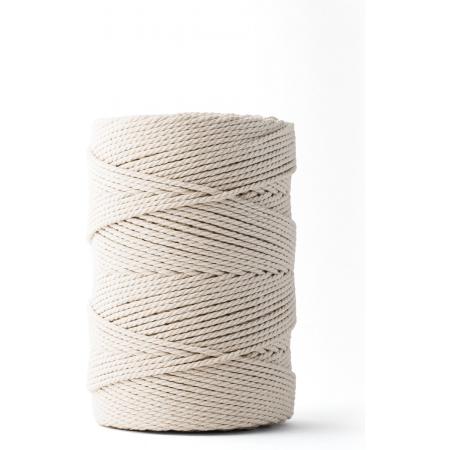 Ledent macramé touw, dubbel getwist (3mm, 240M, Natuur) - van 100% geregenereerd katoengaren - Macramé touw in verschillende afmetingen om mee te knutselen.