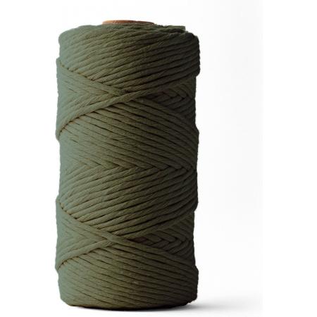 Ledent macramé touw, enkel getwist (3mm, 120M, Mosgroen) - van 100% geregenereerd katoengaren - Macramé touw in verschillende kleuren voor creatieve projecten.