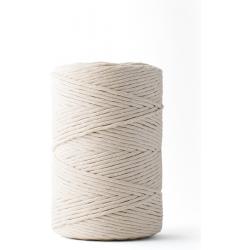 Ledent macramé touw, enkel getwist (3mm, 240M, Natuur) - van 100% geregenereerd katoengaren - Macramé touw in verschillende kleuren voor creatieve projecten.