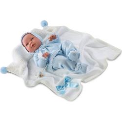 Llorens Babypop Nico met Witte Omslagdoek 40 cm
