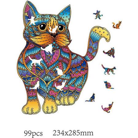 Logica Giochi Mandala Houten Legpuzzel Kat, 23,4x28,5cm