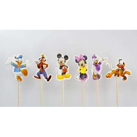 Mickey Mouse en vrienden cupcake prikkers 24 stuks