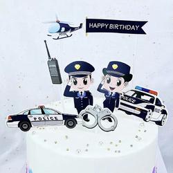 Politie taart vlag - cake flags - taartversiering - taart topper - taart decoratie - decoratie topper